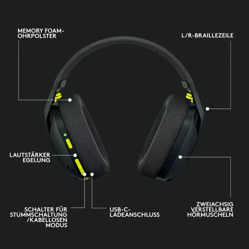 Auriculares gaming inalámbricos LOGITECH G435 Lightspeed - negro