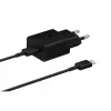 Cargador móvil Samsung EP-T1510XBEGEU, 1 conector USB-C, salida 9V/1.67A, cable de 1 m, negro