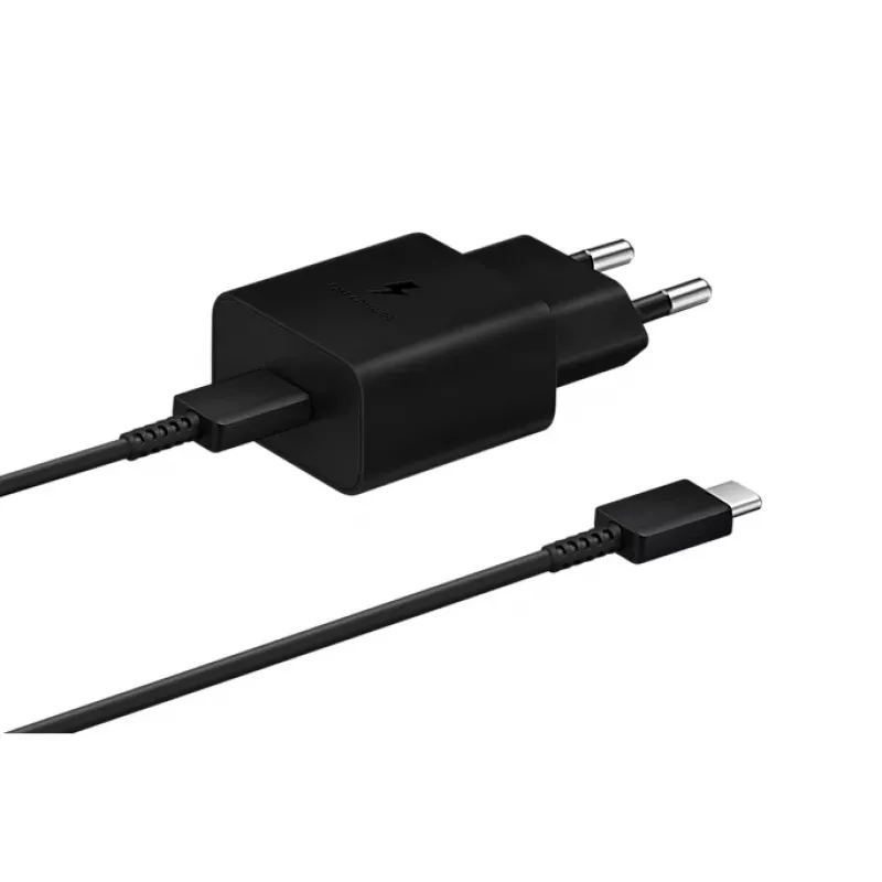 Cargador móvil Samsung EP-T1510XBEGEU, 1 conector USB-C, salida 9V/1.67A, cable de 1 m, negro