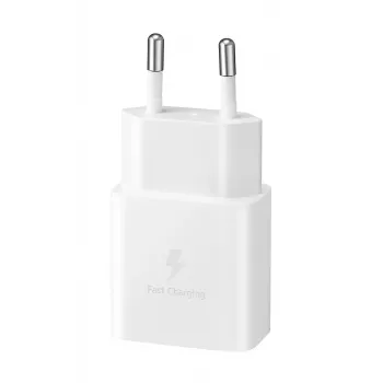 Cargador rápido de interior de CA Samsung EP-T1510XWEGEU, USB-C 1 puerto, 5–9 V, cable de 1 m, blanco