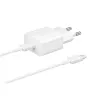 Cargador rápido de interior de CA Samsung EP-T1510XWEGEU, USB-C 1 puerto, 5–9 V, cable de 1 m, blanco