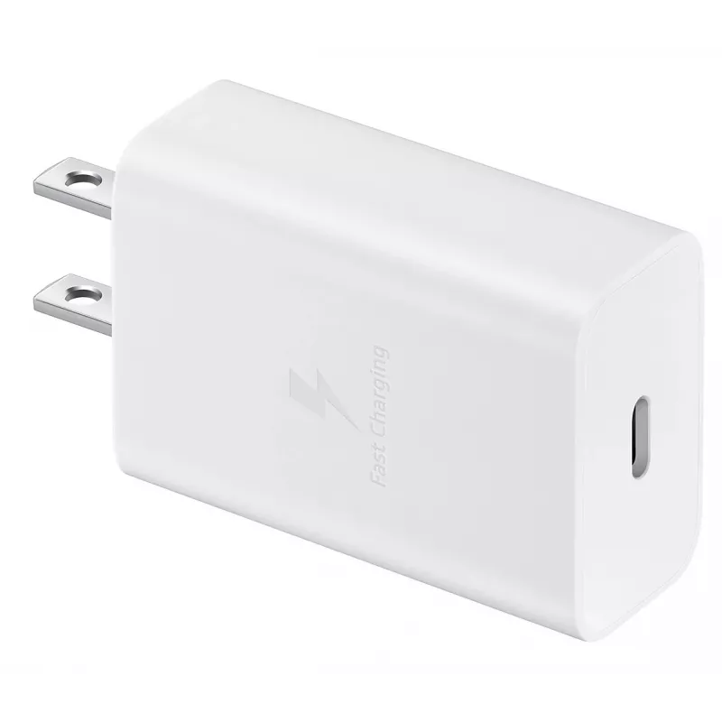 Cargador rápido de interior de CA Samsung EP-T1510XWEGEU, USB-C 1 puerto, 5–9 V, cable de 1 m, blanco