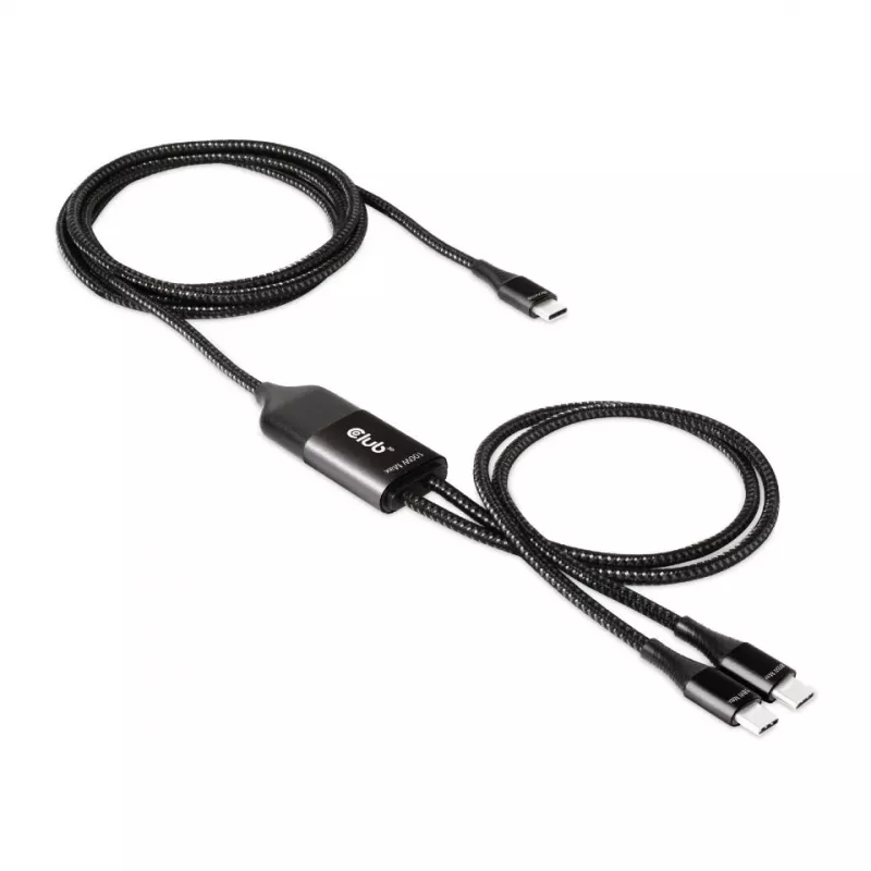 CLUB3D Cable de carga en Y USB Type-C a 2x USB Type-C, máx. 100W, 1,83m/6ft M/M