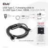 CLUB3D Cable de carga en Y USB Type-C a 2x USB Type-C, máx. 100W, 1,83m/6ft M/M