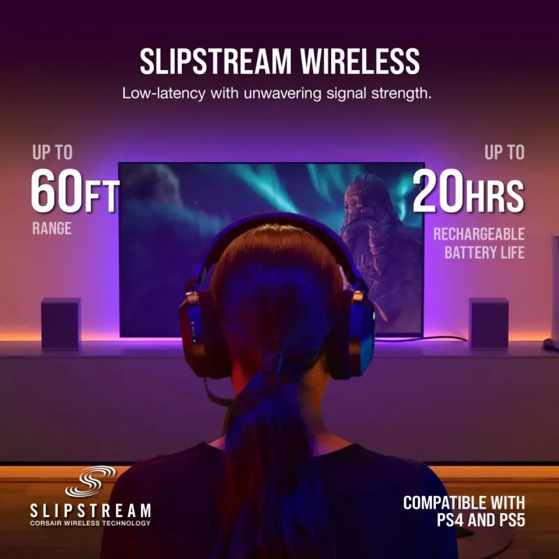 CORSAIR Auriculares gaming HS80 - Wireless - Carbon