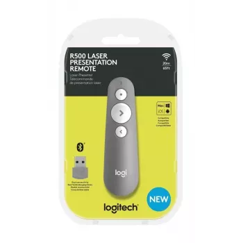 LOGITECH R500 Mando de presentaciones láser gris