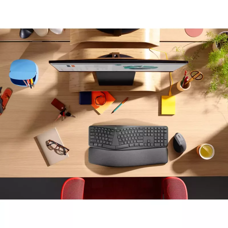 LOGITECH Ergo K860 - Teclado inalámbrico dividido Business Graphite Qwerty Pan Nordic