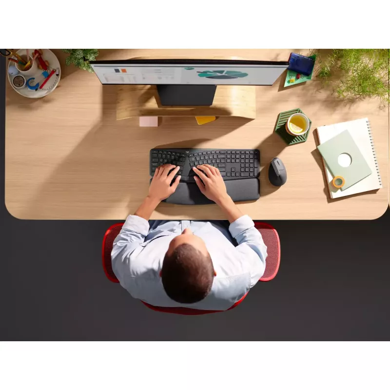LOGITECH Ergo K860 - Teclado inalámbrico dividido Business Graphite Qwerty Pan Nordic