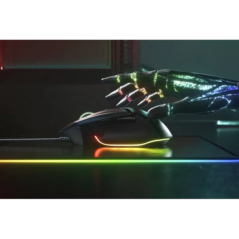Ratón gaming Razer Basilisk V3, para diestros, óptico 26.000 DPI, 11 botones programables, USB Type-A, negro