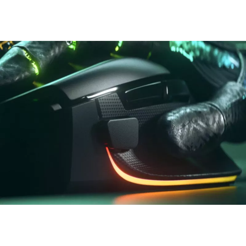 Ratón gaming Razer Basilisk V3, para diestros, óptico 26.000 DPI, 11 botones programables, USB Type-A, negro
