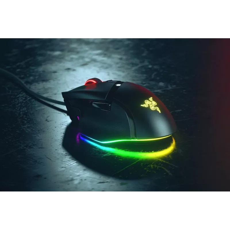 Ratón gaming Razer Basilisk V3, para diestros, óptico 26.000 DPI, 11 botones programables, USB Type-A, negro