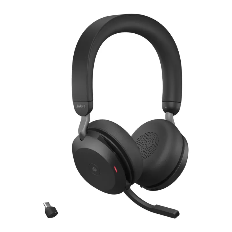 Jabra Evolve2 75 - USB-C MS Teams con soporte de mesa - negro, con cable e inalámbrico, telefonía/música, 20 - 20000 Hz, 197 g, auricular, negro