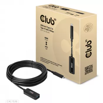 Cable CLUB3D USB Gen2 Type-C a Type-A 10Gbps M/H 5m/16.4ft