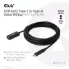 Club 3D CAC-1536 cable alargador USB 3.2 Gen2 de Type-C a Type-A, 10 Gbps, macho/hembra, 5 m, negro