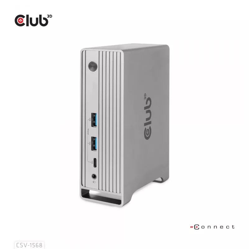Docking station CLUB3D CSV-1568 carcasa metálica USB Gen2 Type-C USB Gen2 Type-A HDMI DP VGA RJ45 120W