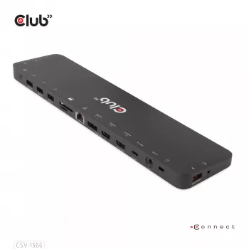 CLUB3D USB Gen1 Type-C Triple Display DP Alt Mode Displaylink Dynamic PD Charging Dock con fuente de alimentación de 120 vatios