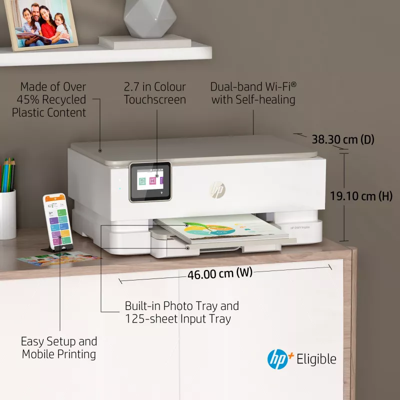 HP ENVY Inspire 7220e Impresora multifunción en color inalámbrica, Instant Ink; copiadora, escáner
