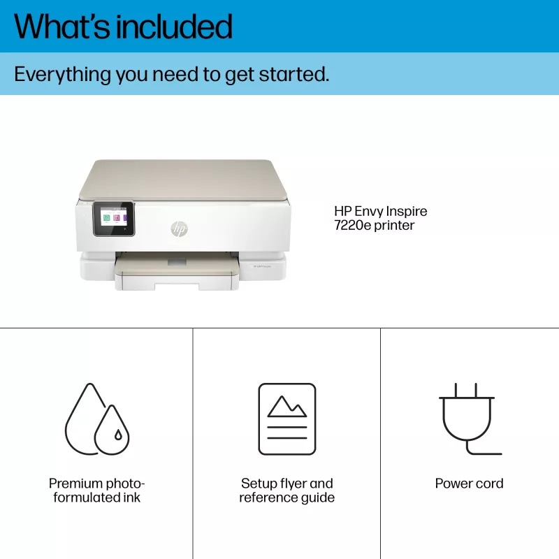 HP ENVY Inspire 7220e Impresora multifunción en color inalámbrica, Instant Ink; copiadora, escáner