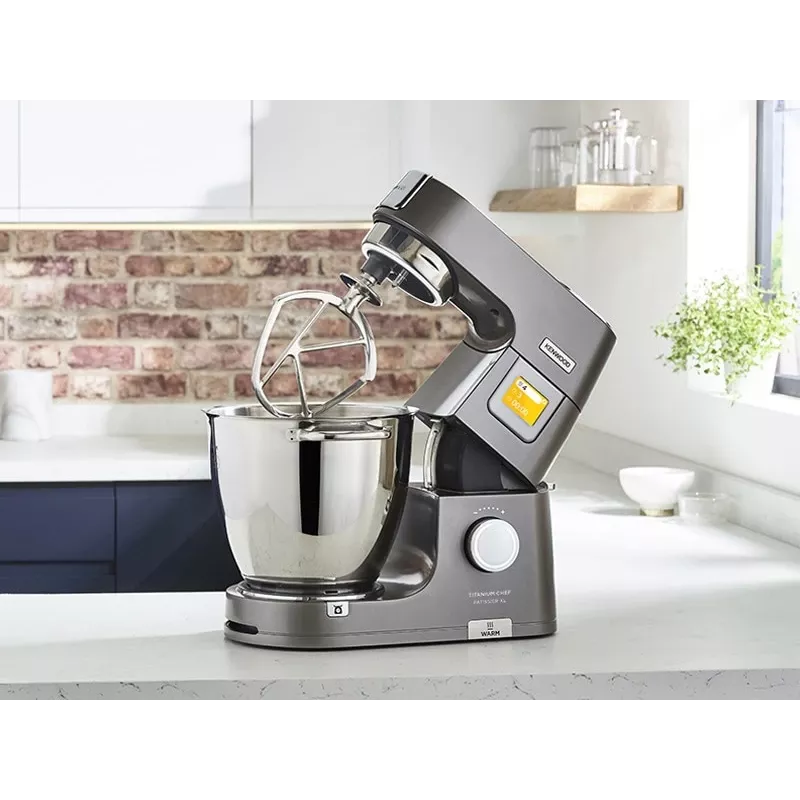 Batidora de vaso Kenwood KWL90.004SI — 1400 W, bol de acero inoxidable de 7 L, control táctil, báscula integrada, plata