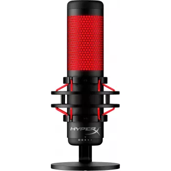 HyperX QuadCast - Micrófono USB (negro-rojo) - Iluminación roja