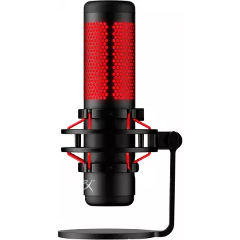 HyperX QuadCast - Micrófono USB (negro-rojo) - Iluminación roja
