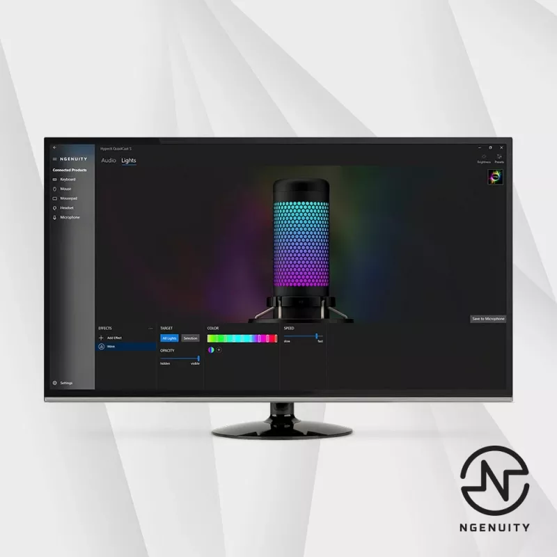 HyperX QuadCast S - Micrófono USB (negro-gris) - Iluminación RGB