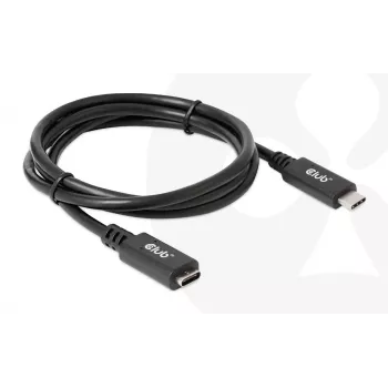 Cable alargador USB Gen1 Type-C CLUB3D CAC-1531, 1 m, USB-C conector macho a 2× USB-C conector hembra, 5 Gbps, 60 W PD, 4K@60Hz