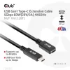 Cable alargador USB Gen1 Type-C CLUB3D CAC-1531, 1 m, USB-C conector macho a 2× USB-C conector hembra, 5 Gbps, 60 W PD, 4K@60Hz