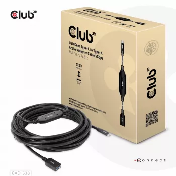 Cable adaptador activo CLUB3D USB Gen1 Type-C a Type-A 5 Gbit/s M/H 10 m