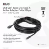 Club 3D CAC-1538 cable activo USB-C a USB-A, USB 3.2 Gen1 5 Gbps, macho/hembra, 10 m, negro