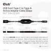 Club 3D CAC-1538 cable activo USB-C a USB-A, USB 3.2 Gen1 5 Gbps, macho/hembra, 10 m, negro