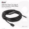 Club 3D CAC-1538 cable activo USB-C a USB-A, USB 3.2 Gen1 5 Gbps, macho/hembra, 10 m, negro