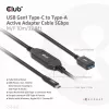 Club 3D CAC-1538 cable activo USB-C a USB-A, USB 3.2 Gen1 5 Gbps, macho/hembra, 10 m, negro