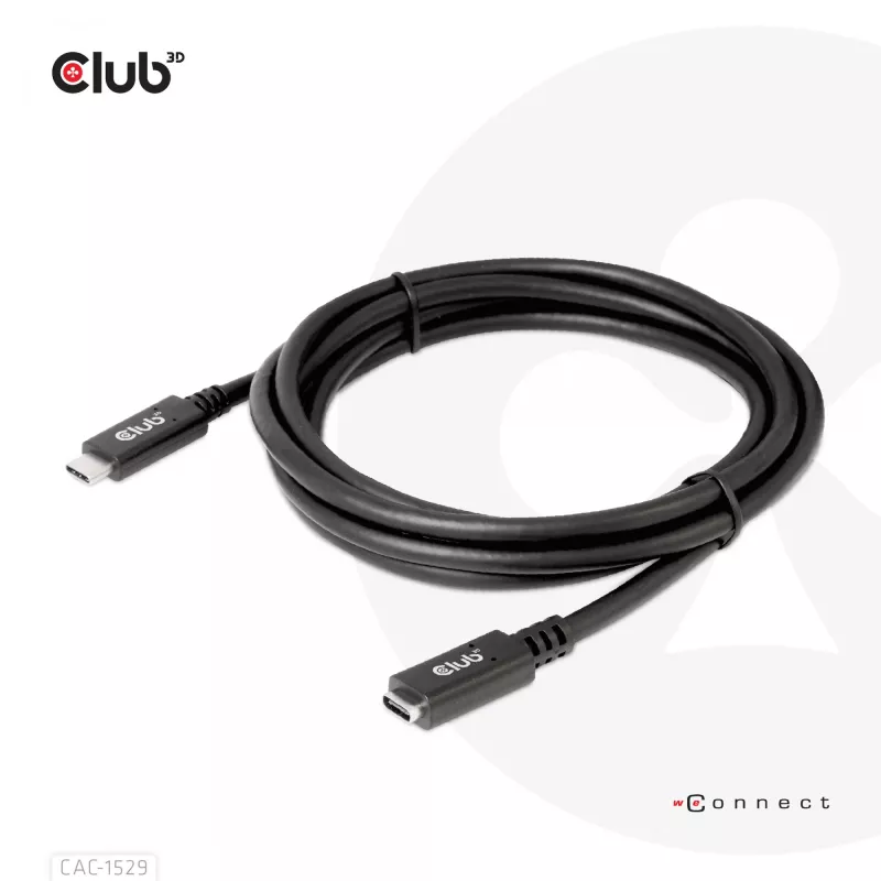 Cable alargador CLUB3D USB Gen1 Type-C 5 Gbit/s 60 W (20 V/3 A) 4K60Hz M/H 2 m/6,56 ft