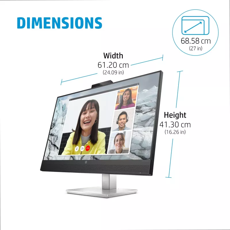 HP E-Series E27m G4 Monitor de conferencia QHD USB-C, 68,6 cm (27