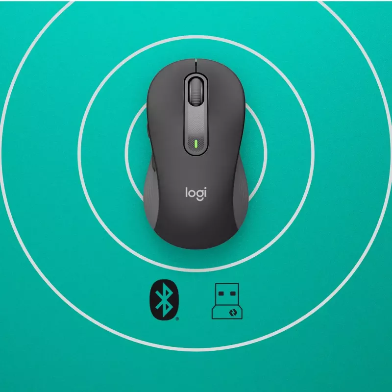 LOGITECH Signature M650 L ratón inalámbrico – Para manos grandes – Diestros – Grafito