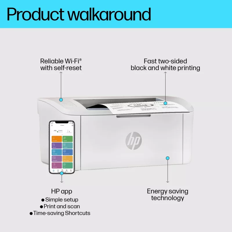 HP LaserJet M110w impresora, láser, 600 x 600 DPI, A4, 20 ppm, con red, Blanco