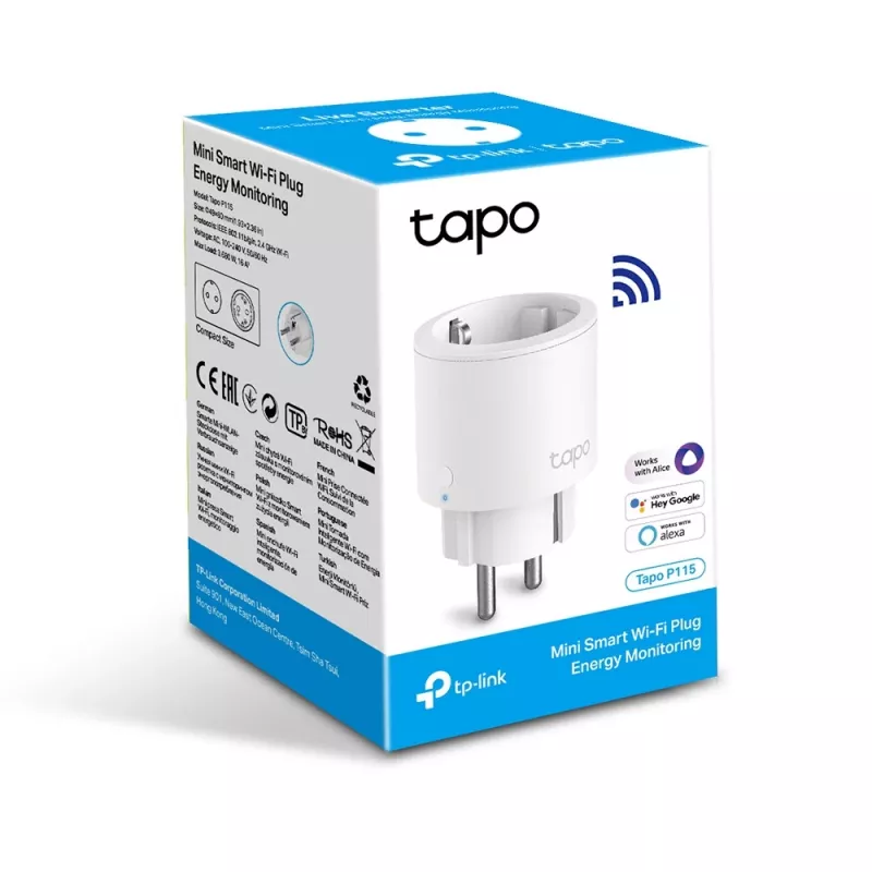 Enchufe inteligente Wi-Fi TP-Link Tapo Mini, monitorización de energía, interior, blanco, estado, inalámbrico, Wi-Fi, 802.11b, 802.11g, Wi-Fi 4 (802.11n)