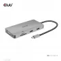 Hub USB Gen1 Type-C 9 en 1 CLUB3D con HDMI, VGA, 2x USB Gen1 Type-A, RJ45, ranuras para tarjetas SD/Micro SD y conector hembra USB Gen1 Type-C