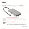 Hub USB Gen1 Type-C 9 en 1 CLUB3D con HDMI, VGA, 2x USB Gen1 Type-A, RJ45, ranuras para tarjetas SD/Micro SD y conector hembra USB Gen1 Type-C
