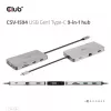 Hub USB Gen1 Type-C 9 en 1 CLUB3D con HDMI, VGA, 2x USB Gen1 Type-A, RJ45, ranuras para tarjetas SD/Micro SD y conector hembra USB Gen1 Type-C