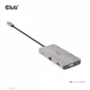 Hub USB Gen1 Type-C 9 en 1 CLUB3D con HDMI, VGA, 2x USB Gen1 Type-A, RJ45, ranuras para tarjetas SD/Micro SD y conector hembra USB Gen1 Type-C