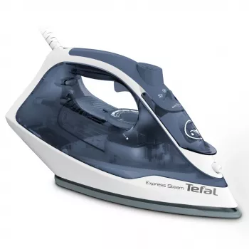 Plancha Tefal Express Steam FV2837 en seco y vapor con suela Cerilium 2400 W azul, gris, blanco