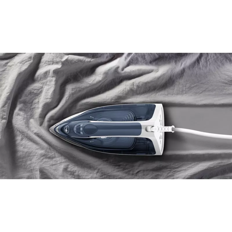Plancha Tefal Express Steam FV2837 en seco y vapor con suela Cerilium 2400 W azul, gris, blanco