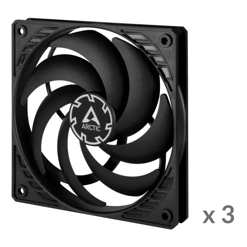 ARCTIC P12 Slim PWM PST ventilador de caja 120 mm, pack de 3, negro