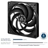 ARCTIC P12 Slim PWM PST ventilador de caja 120 mm, pack de 3, negro