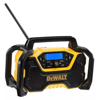 Radio portátil DeWALT DCR029-QW DAB FM, alimentación por red/CC, Bluetooth, función de carga USB, pantalla, negro/amarillo