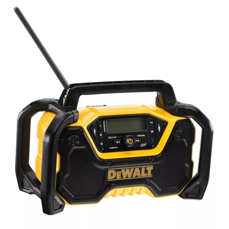 Radio portátil DeWALT DCR029-QW DAB FM, alimentación por red/CC, Bluetooth, función de carga USB, pantalla, negro/amarillo