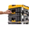 Organizador DeWALT DWST82968-1 TSTAK, impermeable y resistente al polvo, 400×332×119 mm, negro/naranja