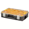 Organizador DeWALT DWST82968-1 TSTAK, impermeable y resistente al polvo, 400×332×119 mm, negro/naranja